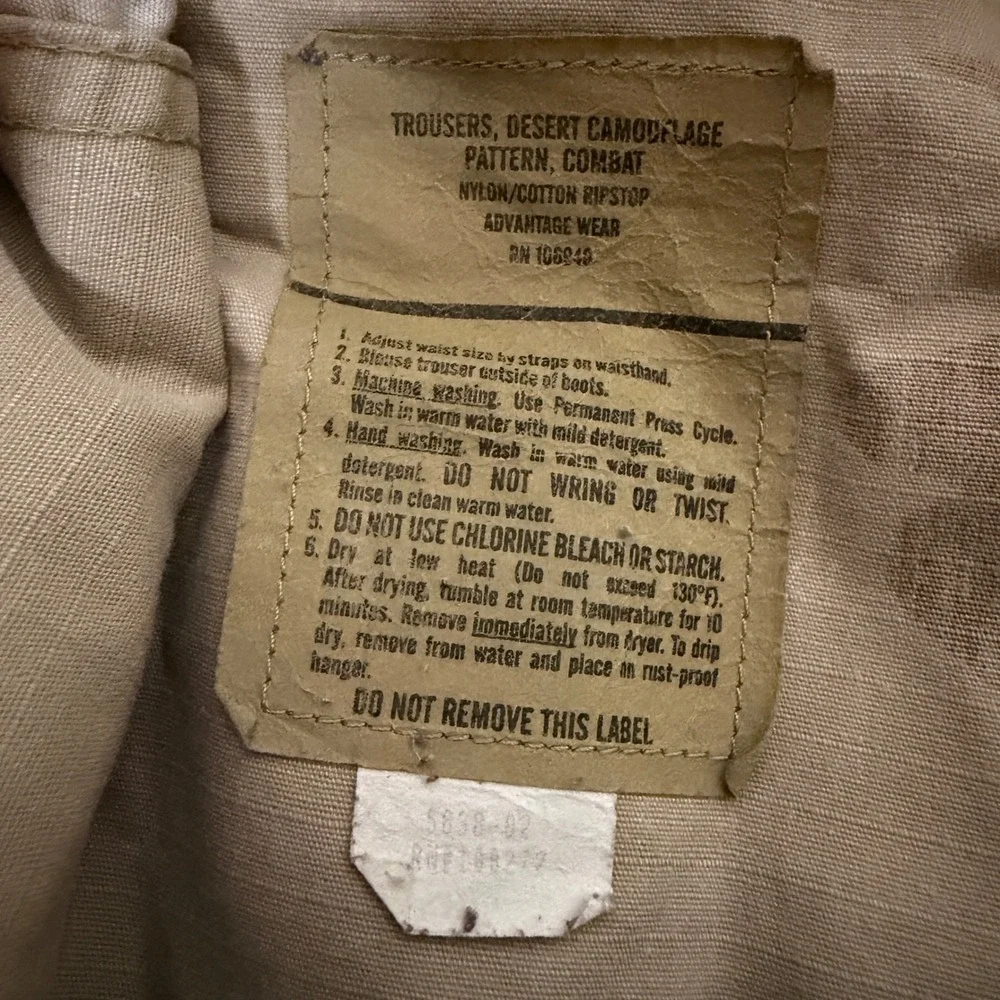 Military Desert Camouflage Combat Trousers XL Long Ripstop Cargo Pants Tan Brown